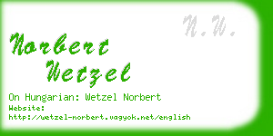 norbert wetzel business card